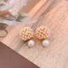 Pendientes de Botón Geométricos Redondos de Imitación de Perla Dulce, Moda Coreana, Estilo de Doble Uso, Pendientes Elegantes y de Alta Gama para Mujer