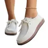 Sapatos Casuais Macios de Solado Grande Transfronteiriços Outono 2025 Novos Mocassins e Sapatos de Lona com Cadarço Quadrados para Homens e Mulheres