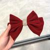 Horquilla de lazo de terciopelo rojo de alta calidad para mujer con clip de perla en la espalda 2023 Horquilla nueva Tocado de Año Nuevo