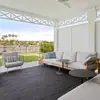 Sofá Exterior Patio Casa Muebles de Teca Birmana Aire Libre Impermeable Jardín Exterior Terraza Ocio Madera Maciza Combinación
