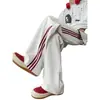 Pantalones Deportivos de Chándal con Tres Rayas Estilo High Street Americano para Hombre, Pantalones Largos Rectos Sueltos Vintage de Primavera, Pantalones Largos Casuales de Talla Grande para Hombre