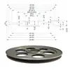 Roda de Alumínio para Extrusora Liga de Alumínio Carretel de Recolhimento de Fio Diâmetro 160MM Canal Redondo Canal Plano Puyang Anodizado Duro Revestido de Cerâmica Fio Cabo