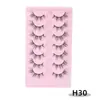 Pestañas Postizas de Media Mirada Zorro Transfronterizas, Múltiples Pares, Extensión de Cola de Ojo, Maquillaje Natural Nude, Pestañas Postizas de Media Mirada con Tallo Negro, Planitud Fábrica
