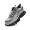 Zapatos de trabajo de Kevlar superventas transfronterizos, anti-aplastamiento y resistentes a pinchazos, con puntera de acero para hombre, transpirables, construcción de punto volador, zapatos de seguridad para obra