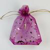 Bolsa de malla organza bronceado Estrella Luna Plata Joyería boca con cordón regalo cosméticos almacenamiento embalaje