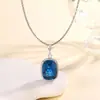 2024 nueva joyería Huabi cobre chapado en oro simulación corindón rojo rectangular grueso 15*20 collar con colgante de moda