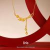 Loja de ouro com colar de pingente de flor de corrente de ferradura de cobre banhado a ouro design presente versátil cadeia de clavícula jóias femininas