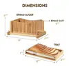 Rebanador de Pan de Bambú Más Vendido en Amazon con Cuchillo para Pan Rebanador de Tostadas Ayuda de Cocina para Hornear