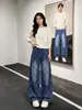 Novedad Otoño 2026 Estilo Americano Jeans de Mezclilla Cuadros Lavados S-2XL GK261143-P33