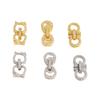 Color oro de 18 quilates con circonita incrustada con hebilla de perla redonda, collar de cadena para suéter con hebilla de conexión, accesorios al por mayor