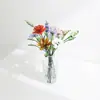 Hierro de Vidrio Zibo Alambre de Hierro Simulado Hecho a Mano Flor de Diciembre Adornos de Decoración para Escritorio Artículo Caliente de Comercio Exterior Transfronterizo