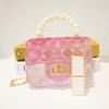Mini bolsa transparente pequeña Nueva 2021 elegante bolsa de gelatina de diamante Bolso cruzado de hombro a mano de perla una generación de pelo