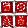 Capas de almofada de Natal outono e inverno transfronteiriças, capas de almofada de sofá, almofadas decorativas de linho estampadas, atmosfera de Natal no atacado