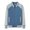 Traje Baseball Gola Zíper Manga Raglan Lã Polar Espessa para Homens e Mulheres Estilo Americano Retrô Versátil Confortável Imprimível
