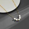 Nuevo colgante de perla, cadena de clavícula, acero de titanio, ns, moda femenina, lujo, accesorios de perlas coreanas, collar al por mayor