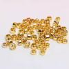Areia ouro 5 * 7mm grande buraco barril contas diy jóias artesanais acessórios ouro couro corda fixo espaçador contas vintage com contas