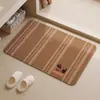 Felpudo de Baño de Dibujos Animados, Felpudo Absorbente Antideslizante de Lino para Baño, Lavamanos, Resistente a Manchas, Resistente al Desgaste, Felpudo de Fácil Cuidado