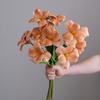 Tulipán de brownie de alta calidad con tacto de PU flor artificial decoración para sala de estar hogar salón de bodas accesorios para fotografía floral