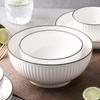 Vajilla de Cerámica, Tazones de Arroz de Porcelana Blanca, Tazones de Sopa, Platos, Platos para Uso Doméstico y de Restaurante, Fabricante de Porcelana para Uso Diario, Tazones de Fideos Instantáneos de Porcelana de Hueso