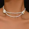Conjunto de Collar, Pulsera y Tobillera Tejidos a Mano con Concha de Plumeria de Arcilla Suave en Estilo Playa Rosa, Enviado en 24 Horas
