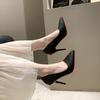 Tacones altos con punta plateada, zapatos con brillo dorado, zapatos de boda femeninos y versátiles, tacones de aguja