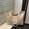 Bolsas para Mujer Bolso de Paja de Verano Estilo Nuevo Gran Capacidad Tejido Hueco Moda Bolso de Mujer Textura Bolso de Viaje