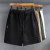 Diseño de Tres Rayas de Alta Gama Peso Pesado Deportivo Casual Pantalones Cortos Pantalones de Hombre Verano Sueltos Pantalones de Cinco Puntos Pantalones Deportivos Americanos