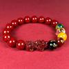 Pulsera Pixiu de Cinabrio en Bruto Cinco Dioses de la Riqueza con Alto Contenido de Arena Roja Imperial Oro Púrpura para el Año de Nacimiento, Venta al por Mayor