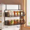 Estante para refrigerador de cocina, estante de almacenamiento multicapa para uso doméstico, herramienta de almacenamiento multifuncional para film transparente y suministros de condimentos