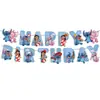 Decoración de Plato de Cena de Papel Desechable Tema de Stitch Azul Halloween Plato de Papel Bebé Interestelar Taza de Papel Mantel Cuchillo