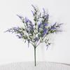 Flor artificial de 7 tenedores de lavanda con hojas puntiagudas, flor artificial de plástico para decoración de jardinería del hogar y césped al aire libre