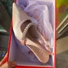 Sapatos de Salto Alto para Mulheres, Sapatos de Casamento, Sapatos para Madrinhas Cor Nude Bico Fechado Salto Alto Francês, Sandálias Elegantes de Salto Agulha com Strass Bico Fino para Primavera e Verão