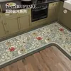 Alfombra de Piso Retro Francesa para Cocina Diatomeas L-Shaped Pieza Única Absorción de Agua Antideslizante Resistente a la Suciedad Felpudo Doméstico Alfombra Larga de Tira