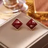 Brincos Criativos de Mosaico em Forma de Losango, Moda de Alto Padrão, Brincos com Estilo Doce e Cool, Joias Simples de Estilo Literário Ins