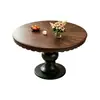 Columna romana americana mesa de comedor redonda francesa estilo vintage mesa de comedor de madera maciza para el hogar apartamento pequeño mesa de comedor redonda estilo retro