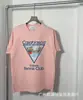 Camiseta Roja de Verano de Manga Corta con Logo Blanco de Casablanca, Marca de Moda Tendencia, Cuello Redondo, Estampado Minimalista, Redondo, Niche Casa
