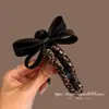 Grampo de Cabelo com Laço de Fita Estampa Leopardo Estilo Coreano, Presilha para Franja para Mulheres, Presilha Bico de Pato com Temperamento Doce e Descolado, Presilha Superior para a Parte de Trás da Cabeça, Piranha