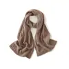 Cachecol de Lã Cashmere 25 Outono e Inverno Novo Feminino Elegante Cor Lisa Gola Trançada Quente e Fashionável Peso Pesado Estendido Tricô Cachecol Longo