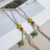 Moneda de Cobre Vaina de Loto Cadena Colgante para Teléfono Móvil Colgante de Jade Semi-Terminado Cuerda Anillo de Hebilla de Vaina de Loto DIY Accesorios de Joyería Venta al por Mayor
