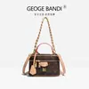 Bolsa Caixa com Estampa Vintage 2026 com Alça de Corrente, Bolsa de Ombro e Transversal Versátil e Fashion para Mulheres