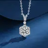 Xiaohongshu Kuaishou Douyin Celebridad de Internet Transmisión en Vivo Collar Chapado en Plata Piedra de Alto Carbono Diamante Cuadrado Gota de Agua Forma de Pera Colgante Femenino Venta al por Mayor