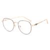 Gafas de lectura de marca BJYX, montura redonda completa, para negocios, ultraligeras, ultratransparentes, de color sólido, de metal, de alta calidad, con protección contra la luz azul y espejo plano.