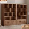 Estante Embutida na Parede, Armário de Parede para Sala de Estar, Armário de Armazenamento, Estante de Livros Doméstica de Madeira Maciça de Grande Capacidade, Estante de Armazenamento de Chão