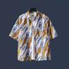 Camisa Floral Vintage Masculina e Feminina Solta Moderna Combina com Tudo Estilo Preguiçoso Camisa de Manga Curta de Casal Estilo Japonês Camisa Floral de Praia Moderna