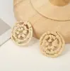Acessórios de Joias DIY Tecidos em Rattan Puro Feitos à Mão no Vietnã Estilo Festivo Geométrico Exagerado Redondo Material para Brincos Tecidos em Bambu Rattan