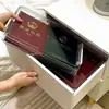 Estante para guardar exámenes de oficina, caja de papel, caja para archivos, caja de almacenamiento A4, caja de información, acrílico transparente apilable