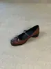 Versión auto-guardada~Zapatos Mary Jane de una correa estilo ballet retro para mujer, moño, puntera cuadrada, tacón grueso, para ir al trabajo, uso en exteriores, zapatos de vestir