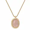 Collar rosa con diseño de cristal y patrón de hierba curva para mujer, pendientes modelo nuevo 2026, diseño de nicho de lujo ligero, anillo de alta gama