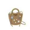 Bolsa de Palha Feminina 2026 Novo Modelo, Elegante Bolsa de Ombro Trançada Artesanal para Primavera/Verão, Bolsa de Mão para Férias na Praia, Bolsa Transversal