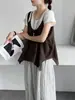 [Artículos en Liquidación, Sin Devoluciones ni Cambios] Conjunto de Camisola en Capas y Camiseta de Manga Corta de Color Sólido con Cuello Redondo, Diseño Juvenil Estilo Coreano